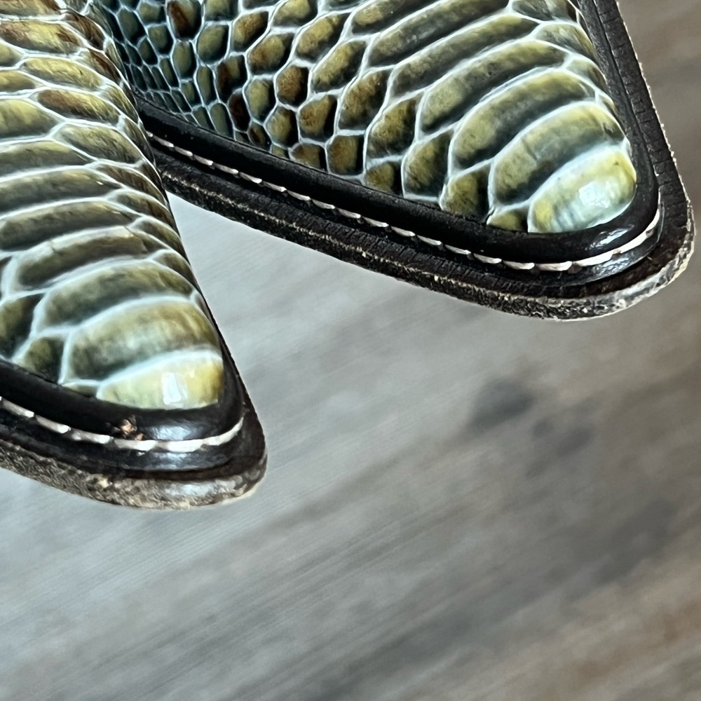 Donald J. Pliner Green Snakeskin Pointed Toe Mule - Picture 2 of 9